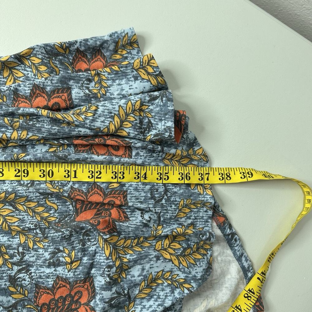 Lularoe Carly Dress Womens XS Blue‎ Floral Bird Swing Boxy Oversized Modest - Picture 9 of 12